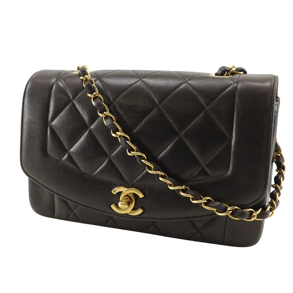 CHANEL Shoulder Bag A01164 lambskin black Matrasse ChainShoulder diana flap 22 Women Used