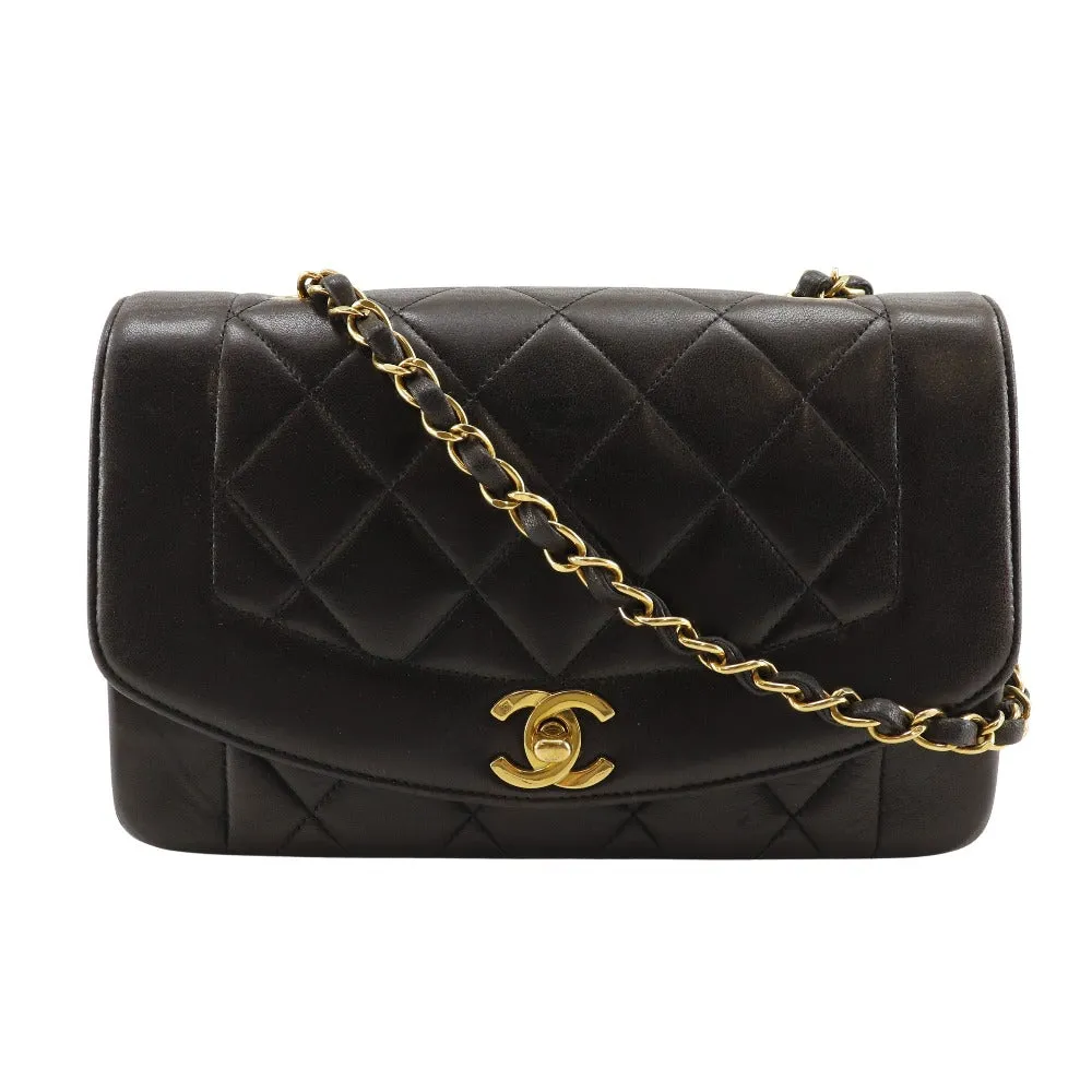 CHANEL Shoulder Bag A01164 lambskin black Matrasse ChainShoulder diana flap 22 Women Used
