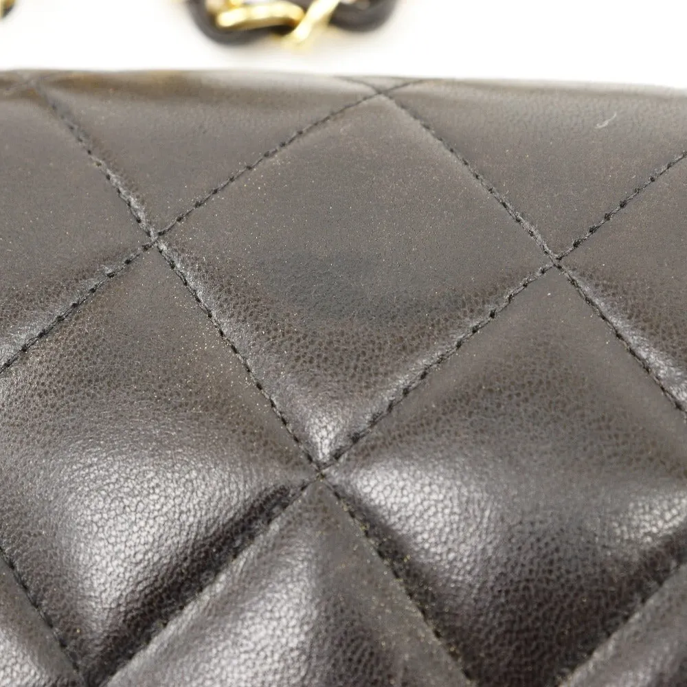 CHANEL Shoulder Bag A01164 lambskin black Matrasse ChainShoulder diana flap 22 Women Used