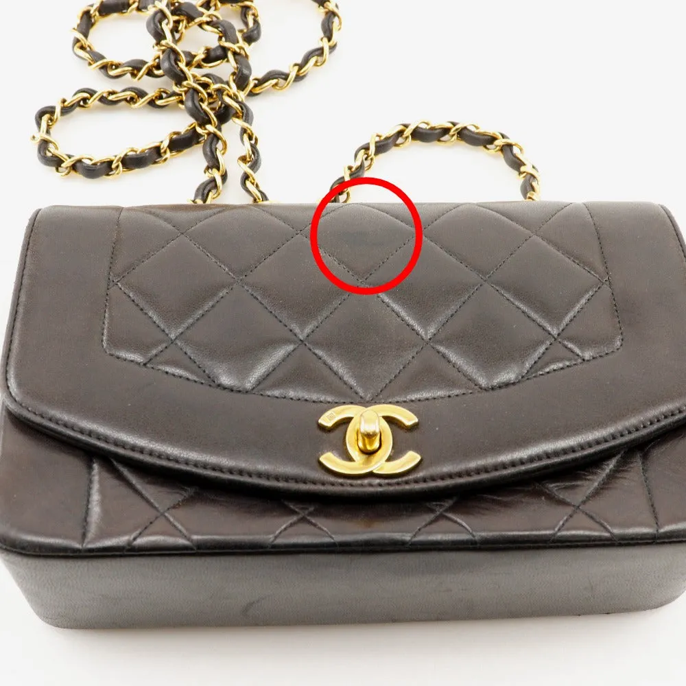 CHANEL Shoulder Bag A01164 lambskin black Matrasse ChainShoulder diana flap 22 Women Used