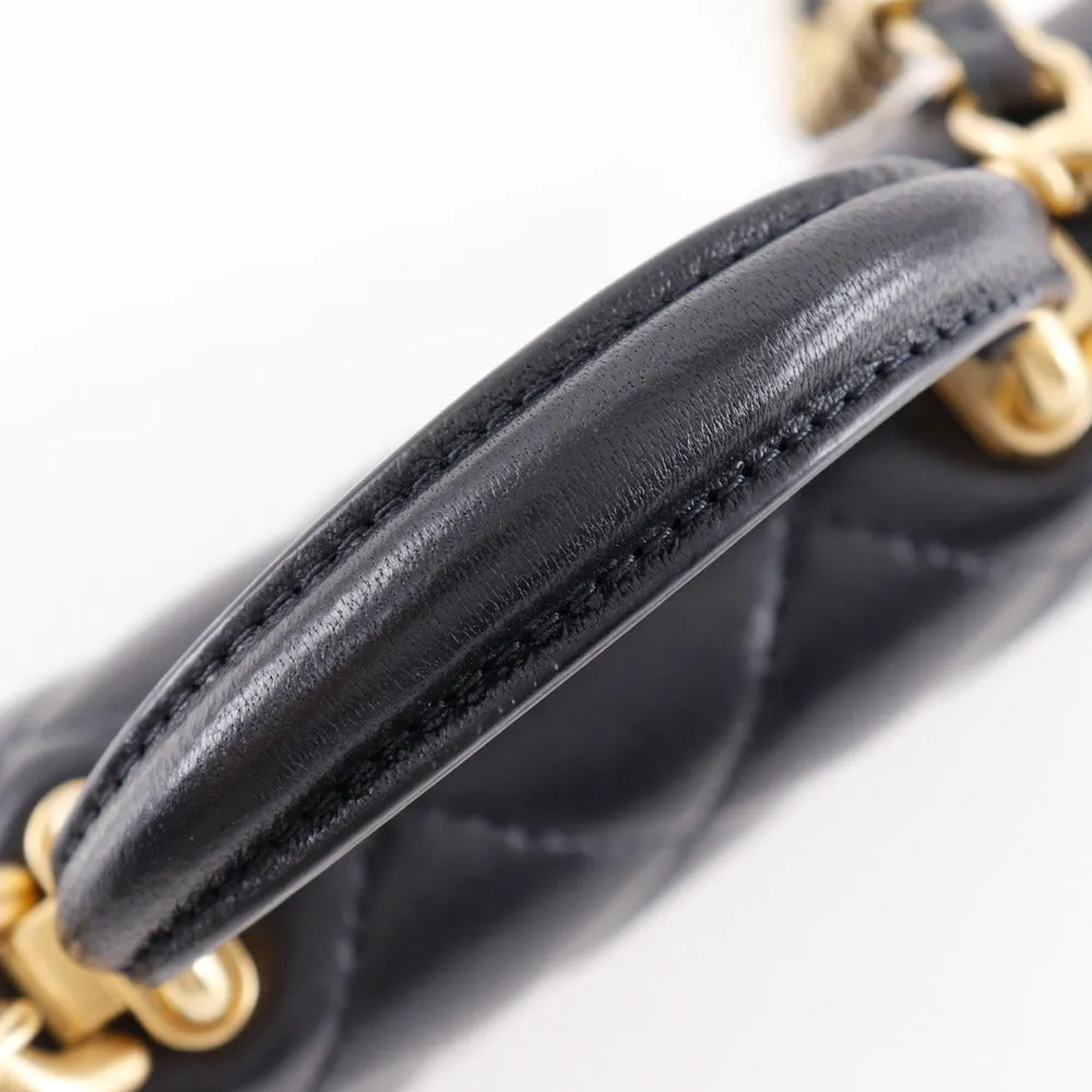 CHANEL Shoulder Bag AP2200 lambskin black Mini matrasse Chain pochette