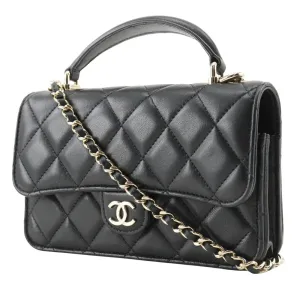 CHANEL Shoulder Bag AP3226 lambskin black Matrasse Smartphone Shoulder 2WAY Mini Chain Shoulder Women Used