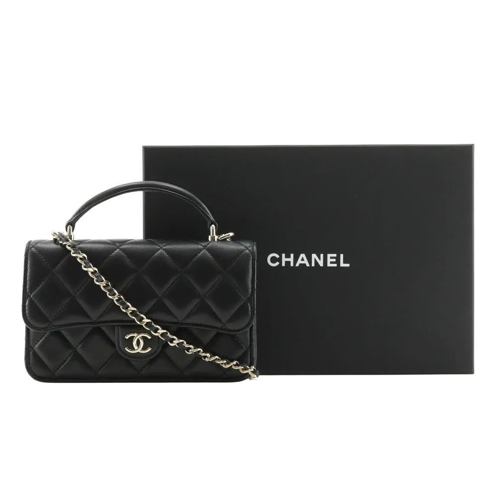 CHANEL Shoulder Bag AP3226 lambskin black Matrasse Smartphone Shoulder 2WAY Mini Chain Shoulder Women Used