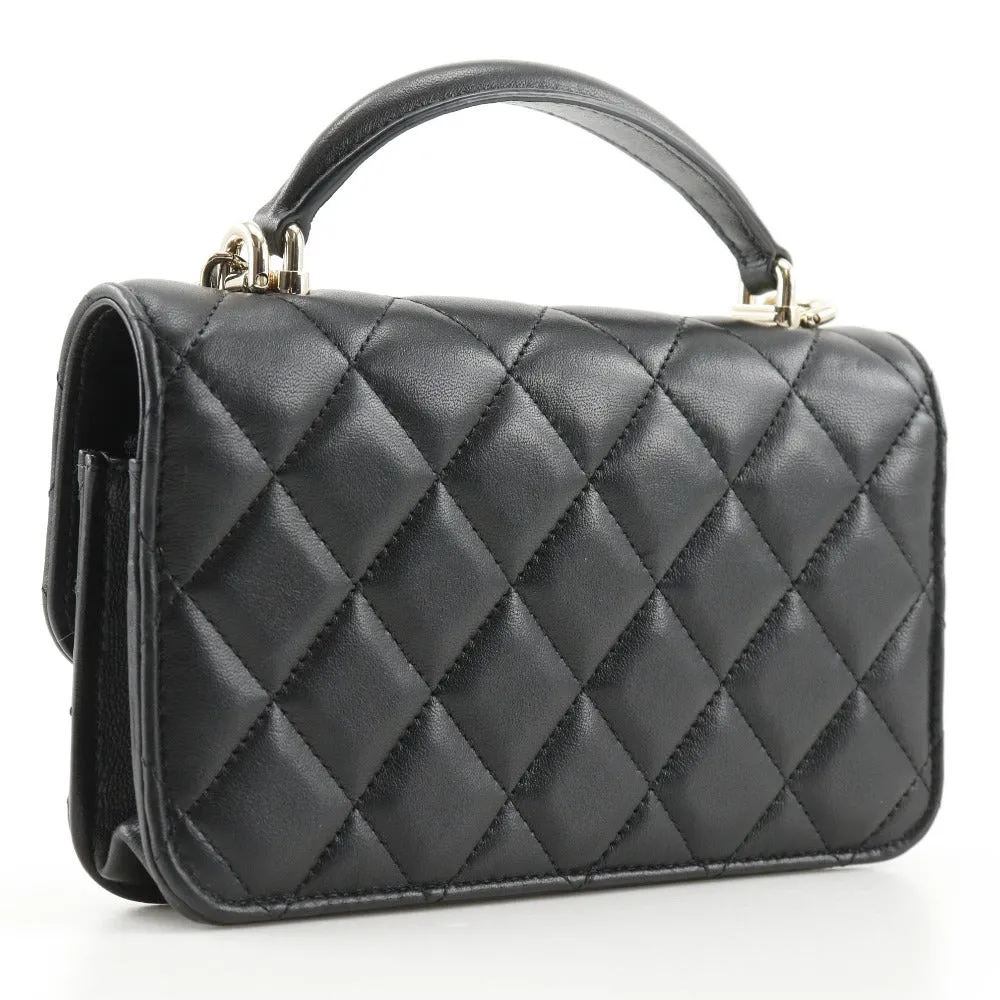 CHANEL Shoulder Bag AP3226 lambskin black Matrasse Smartphone Shoulder 2WAY Mini Chain Shoulder Women Used