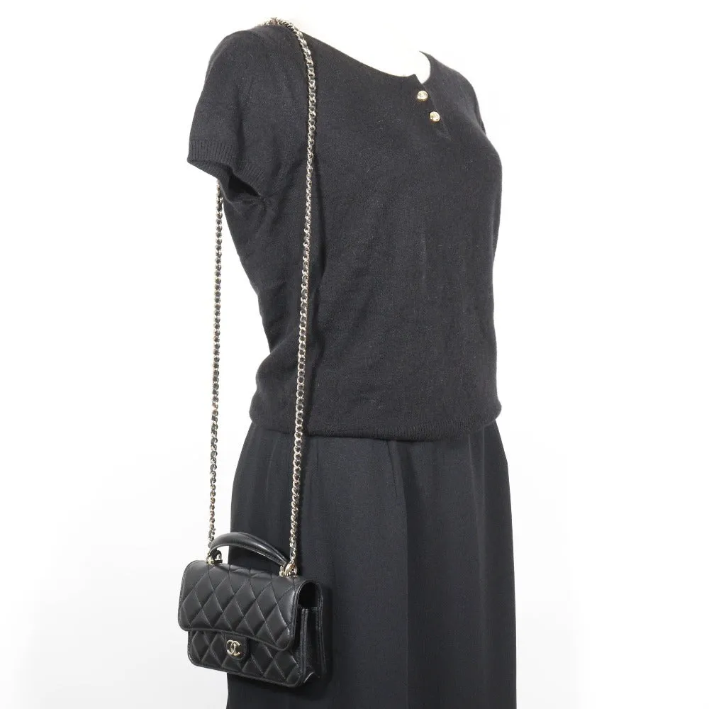 CHANEL Shoulder Bag AP3226 lambskin black Matrasse Smartphone Shoulder 2WAY Mini Chain Shoulder Women Used