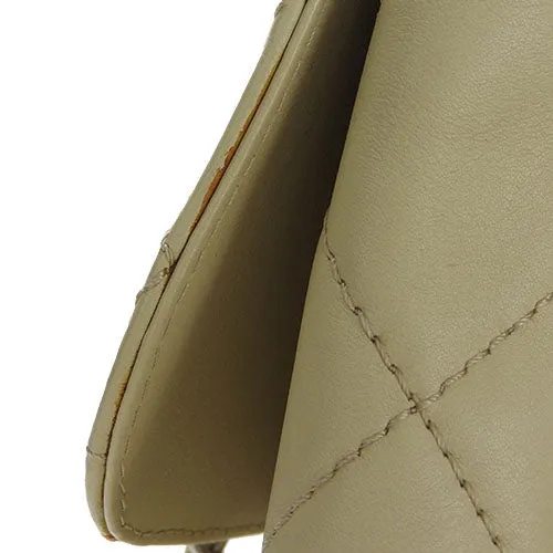 CHANEL Shoulder Bag Calfskin beige Matrasse large Women Used
