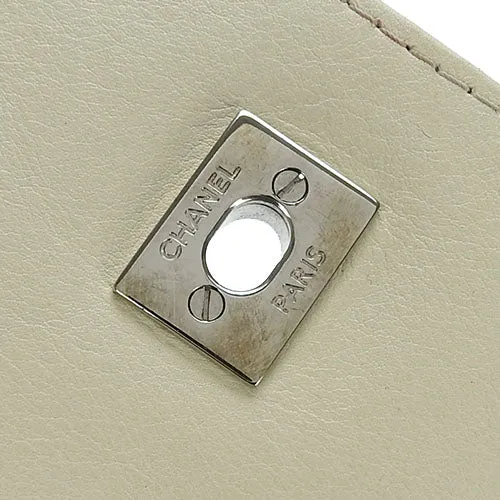 CHANEL Shoulder Bag Calfskin beige Matrasse large Women Used