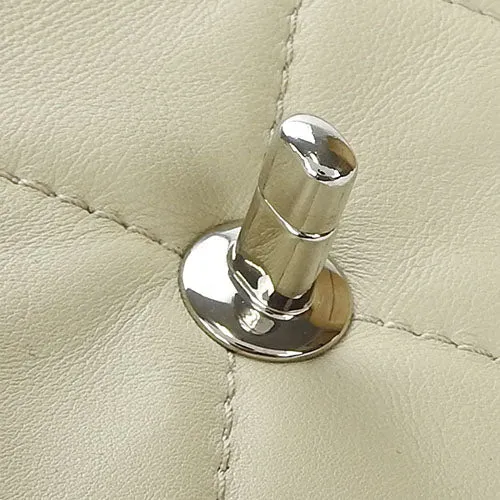 CHANEL Shoulder Bag Calfskin beige Matrasse large Women Used