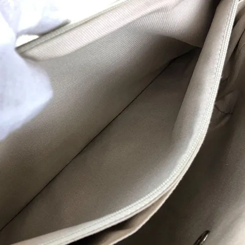 CHANEL Shoulder Bag Calfskin beige Matrasse large Women Used
