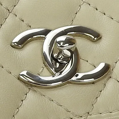 CHANEL Shoulder Bag Calfskin beige Matrasse large Women Used