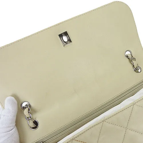CHANEL Shoulder Bag Calfskin beige Matrasse large Women Used