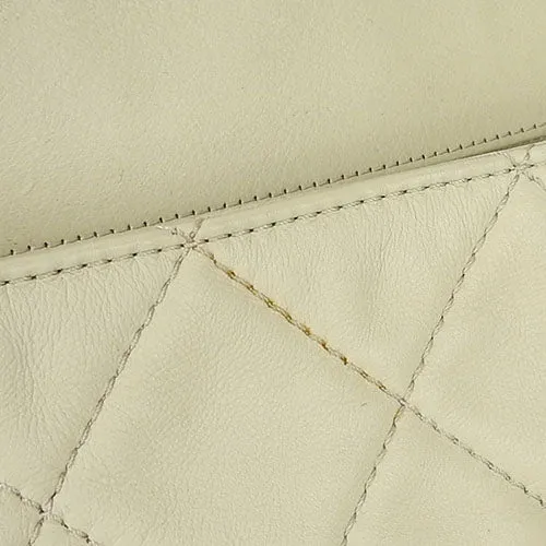 CHANEL Shoulder Bag Calfskin beige Matrasse large Women Used