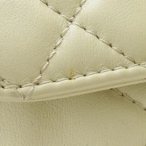 CHANEL Shoulder Bag Calfskin beige Matrasse large Women Used