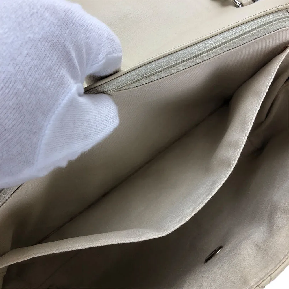 CHANEL Shoulder Bag Calfskin beige Matrasse large Women Used