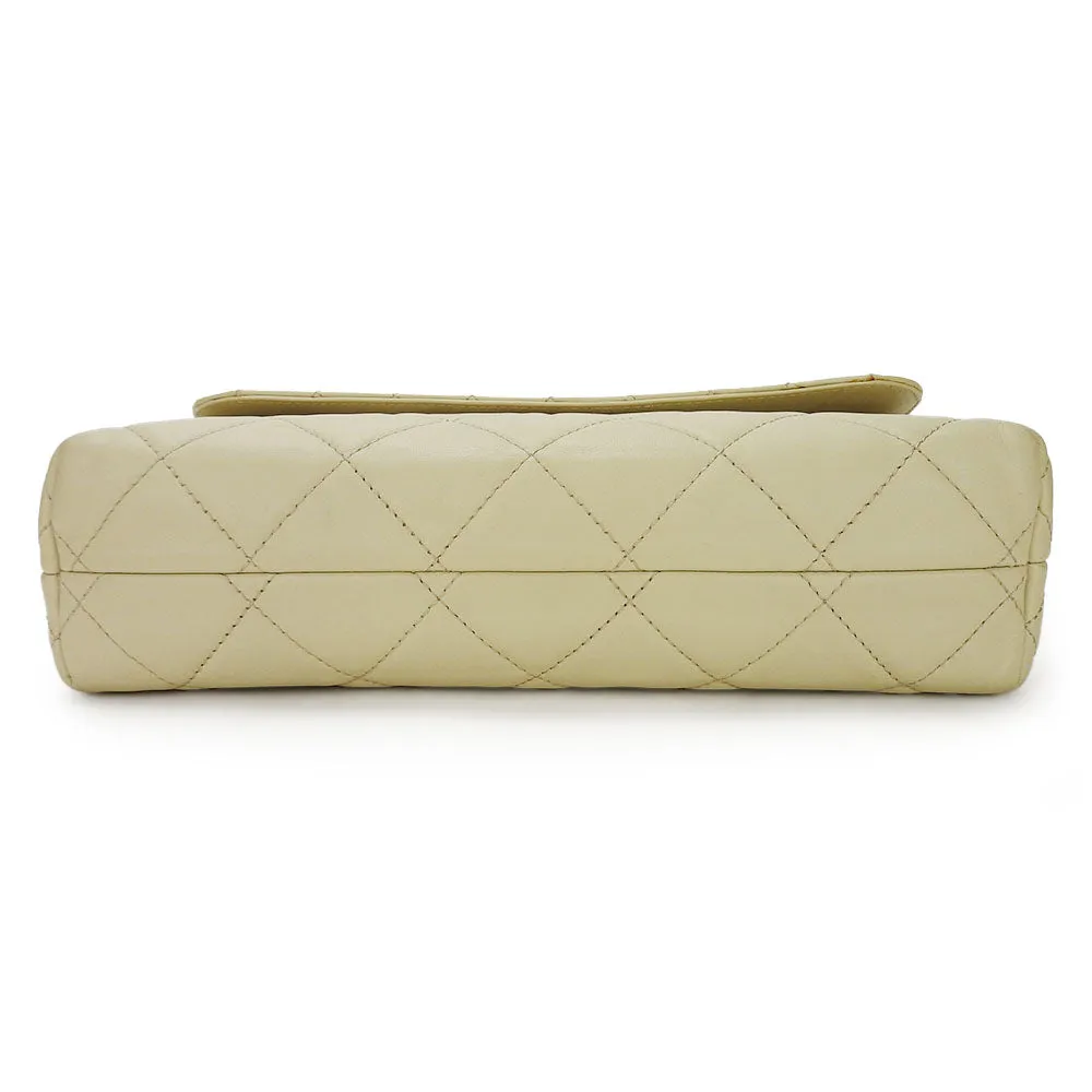 CHANEL Shoulder Bag Calfskin beige Matrasse large Women Used