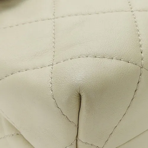 CHANEL Shoulder Bag Calfskin beige Matrasse large Women Used