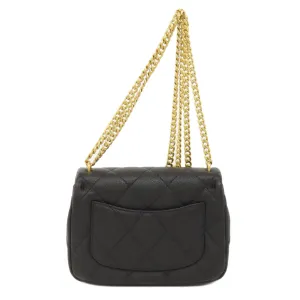 CHANEL Shoulder Bag Caviar skin black ChainShoulder COCO Mark Gold Metal Women Used