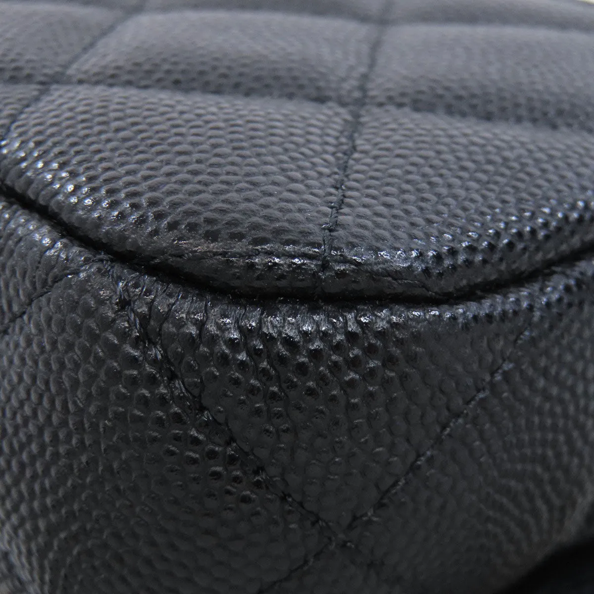 CHANEL Shoulder Bag Caviar skin black ChainShoulder Matelasse Gold Metal Women Used