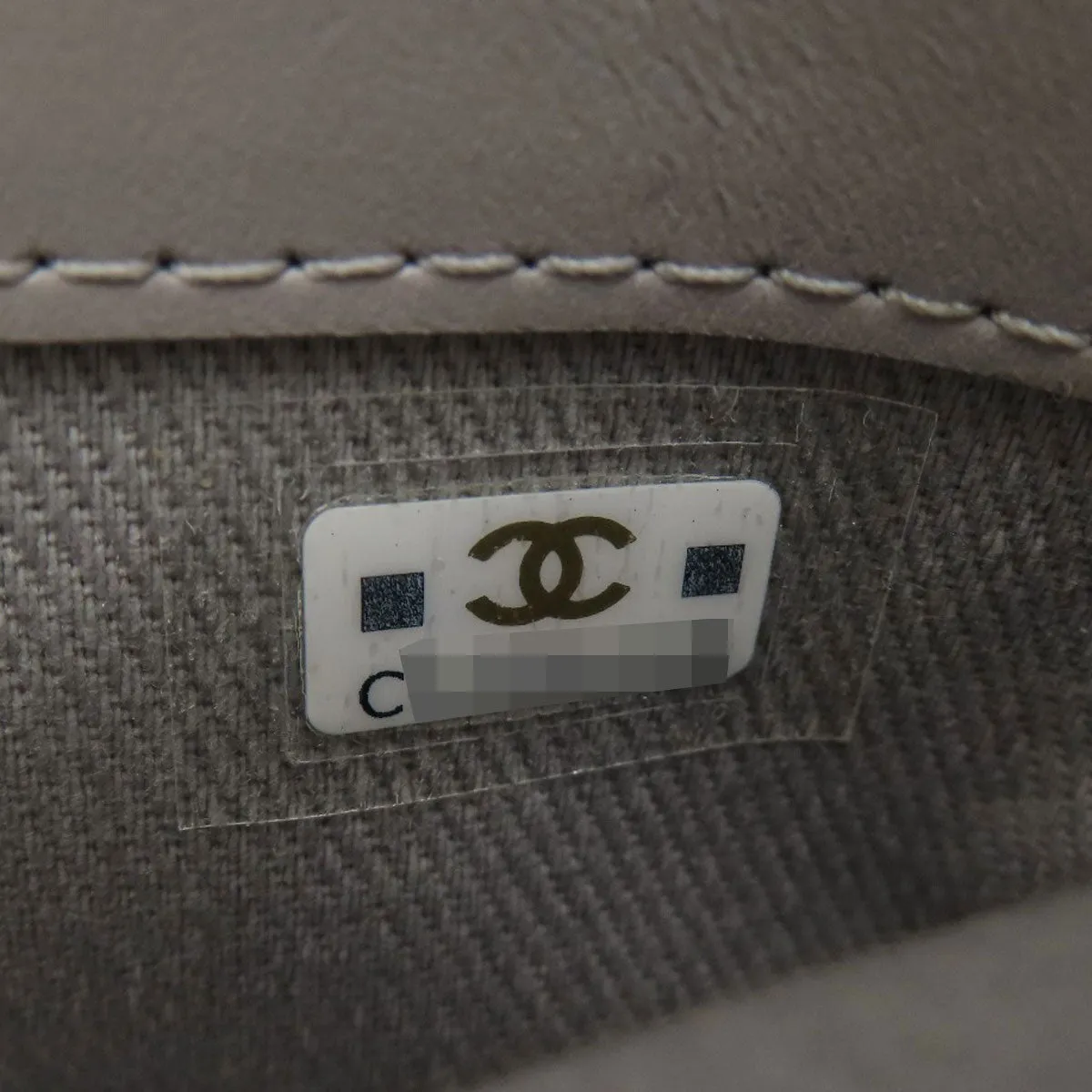 CHANEL Shoulder Bag Caviar skin gray Matelasse Gold Metal Women Used