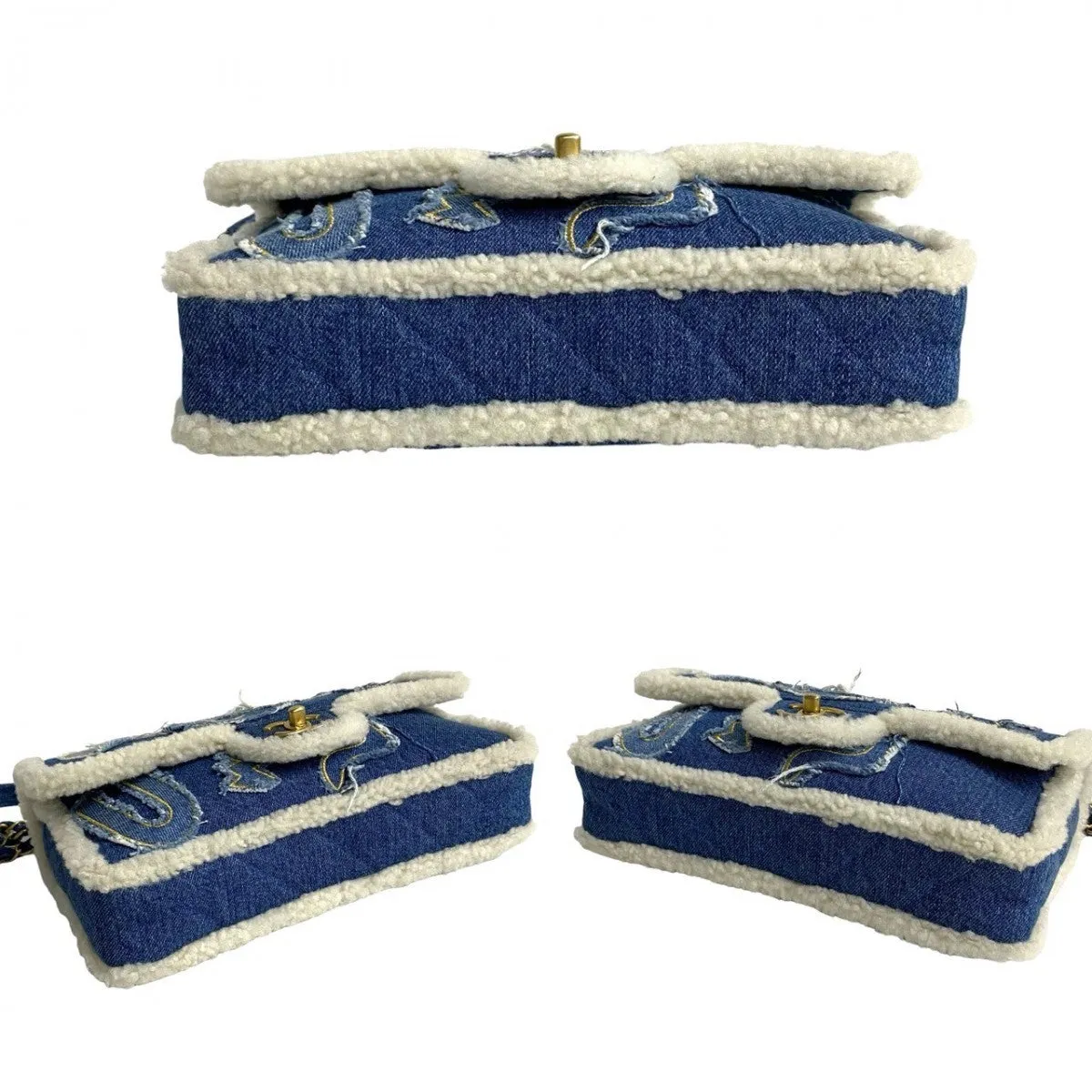 CHANEL Shoulder Bag denim blue