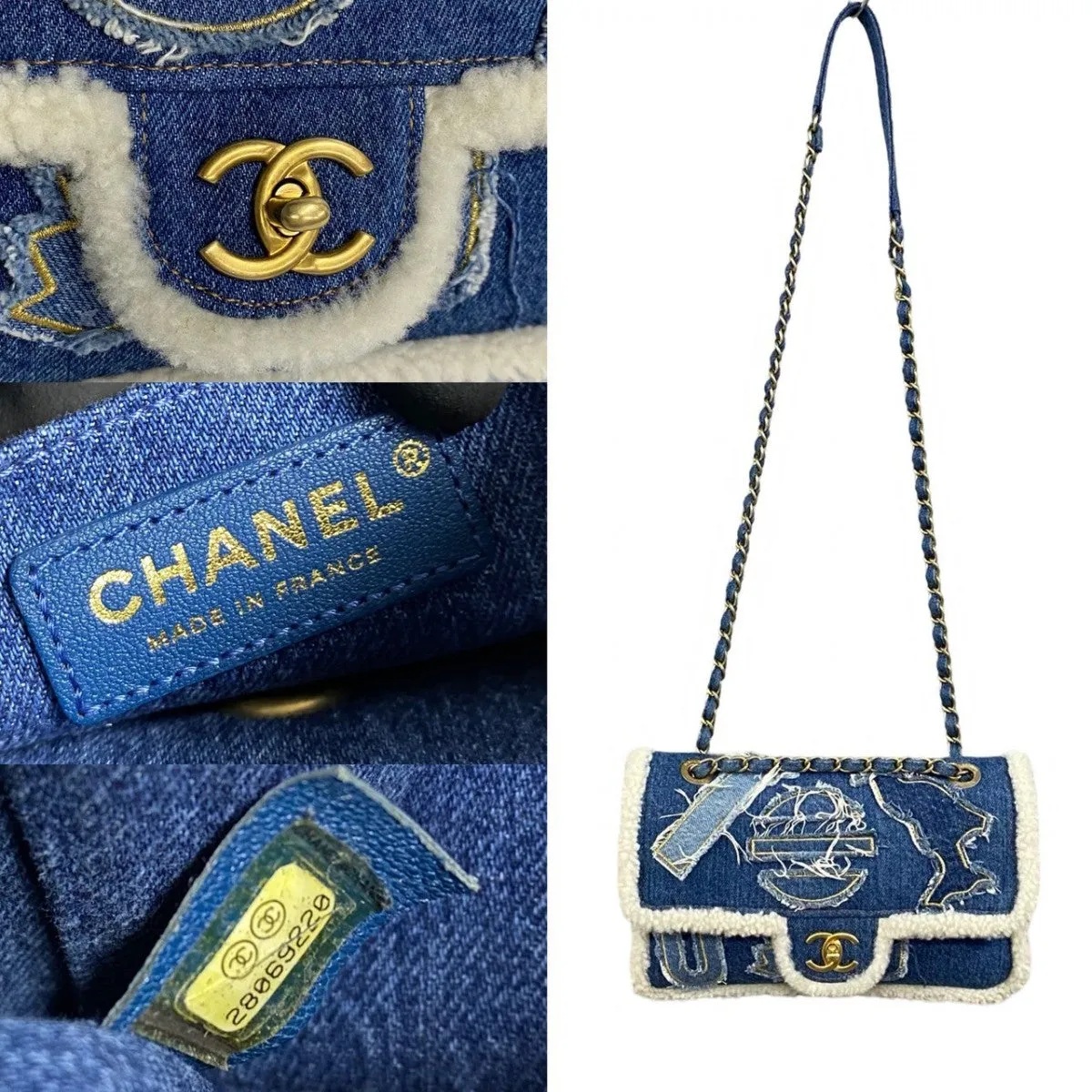 CHANEL Shoulder Bag denim blue