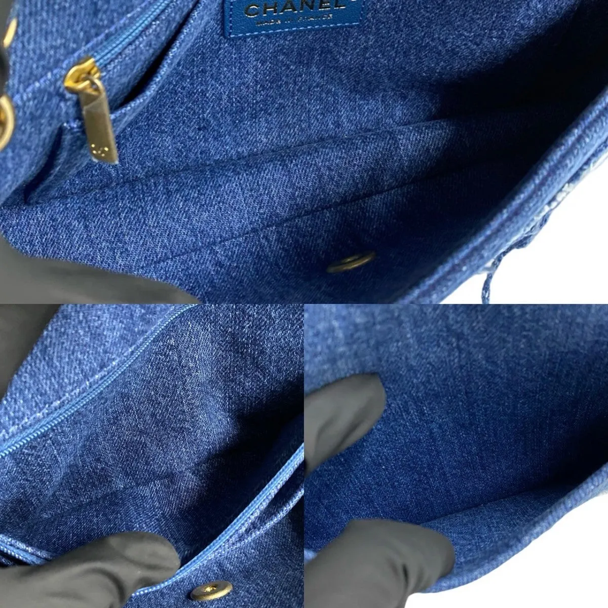 CHANEL Shoulder Bag denim blue