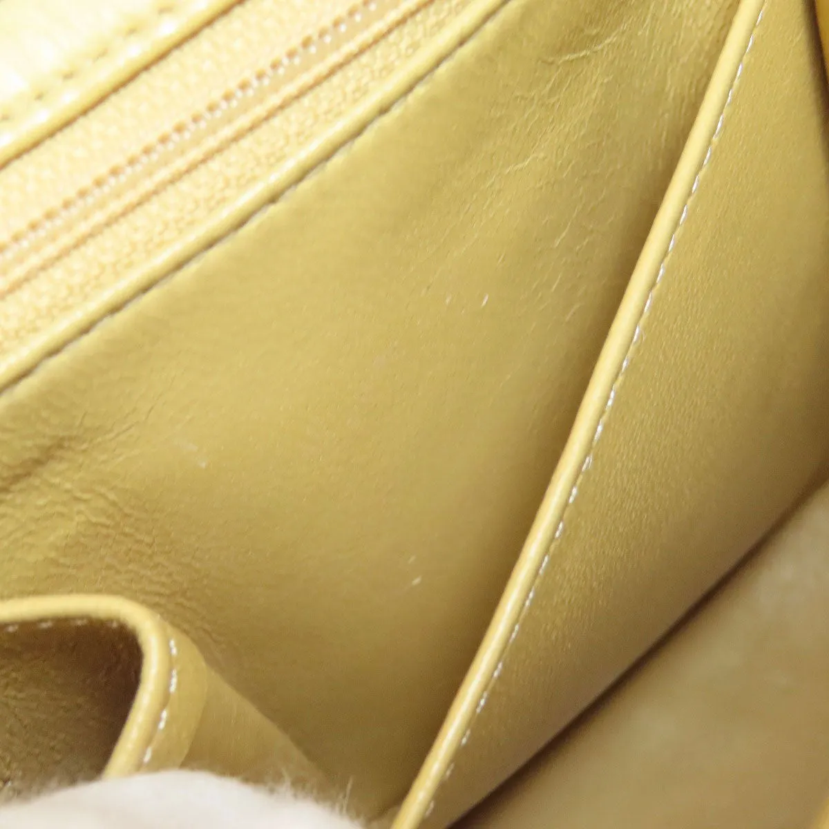 CHANEL Shoulder Bag lambskin beige ChainShoulder Matelasse Gold Metal Women Used