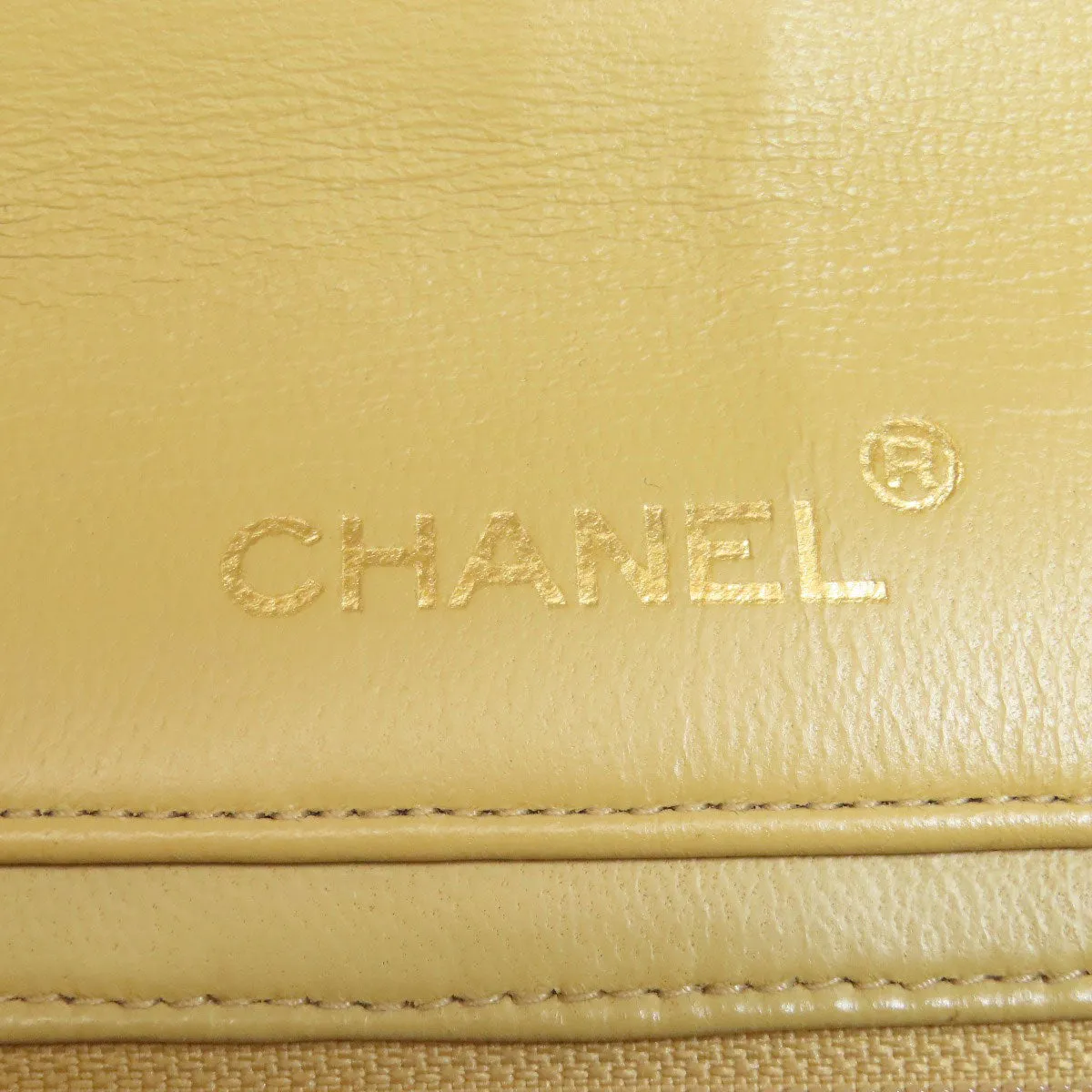 CHANEL Shoulder Bag lambskin beige ChainShoulder Matelasse Gold Metal Women Used