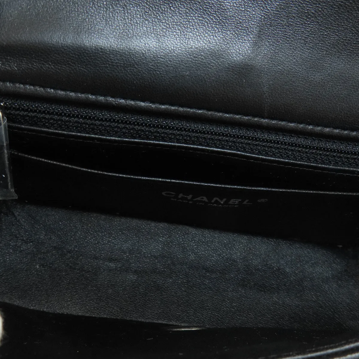 CHANEL Shoulder Bag lambskin black ChainShoulder Matelasse SilverMetal Women Used