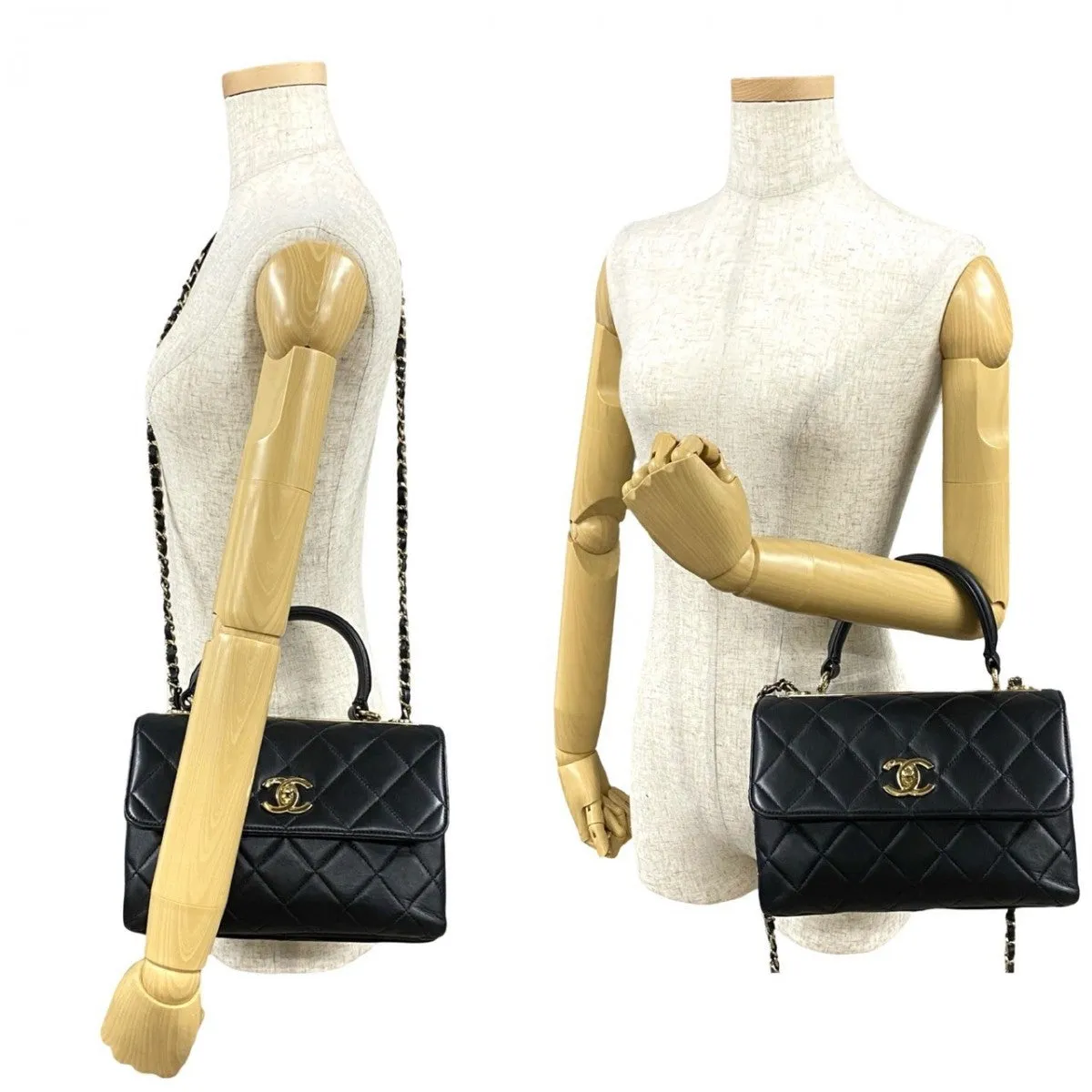 CHANEL Shoulder Bag lambskin black COCO Mark Trendy CC Women Used