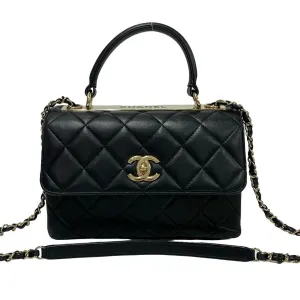 CHANEL Shoulder Bag lambskin black COCO Mark Trendy CC Women Used