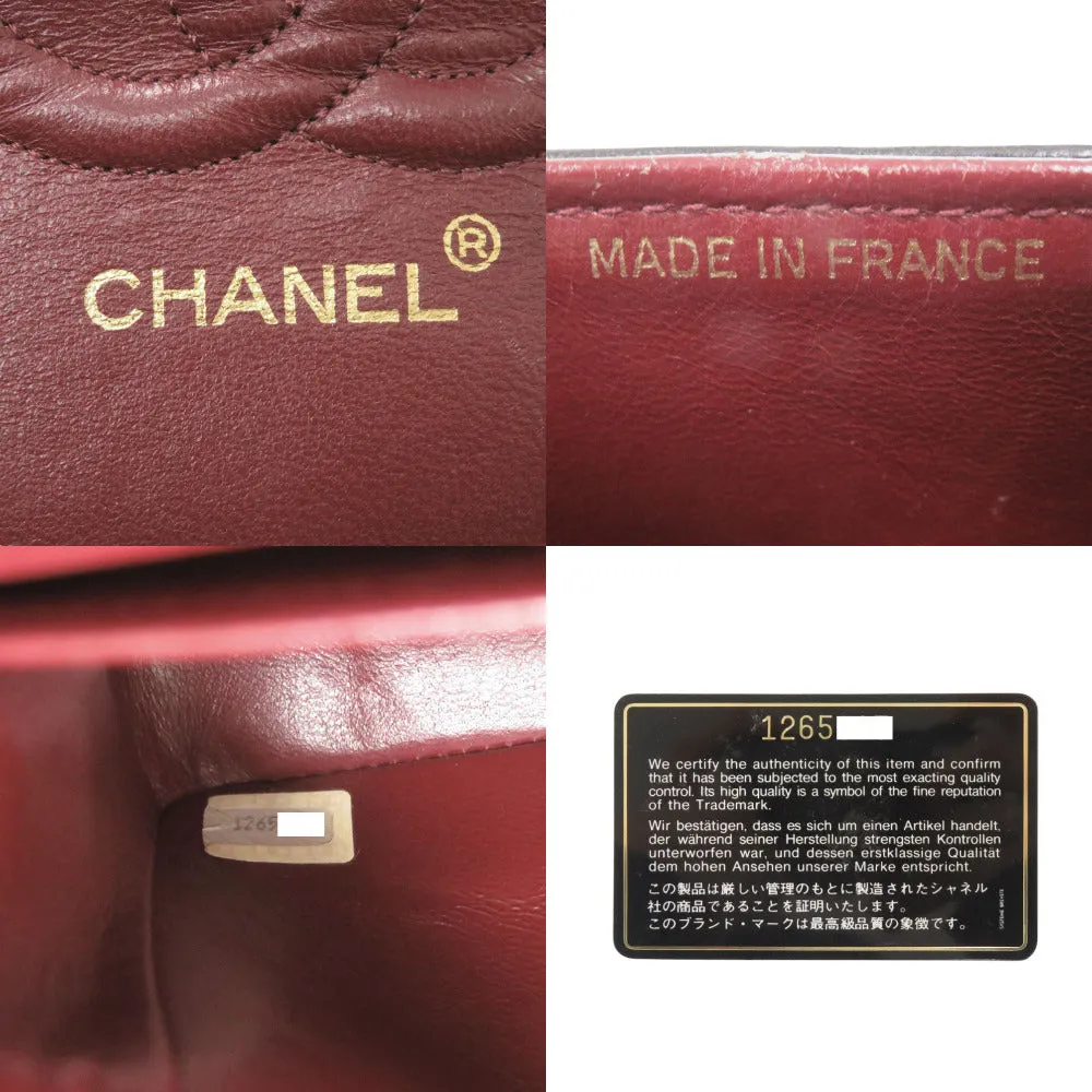 CHANEL Shoulder Bag lambskin black Matelasse 25 double flap COCO Mark Women Used