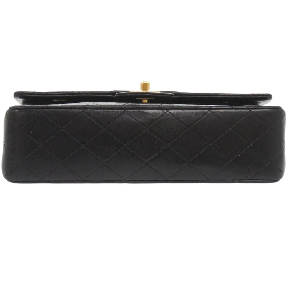 CHANEL Shoulder Bag lambskin black Matelasse 25 double flap COCO Mark Women Used
