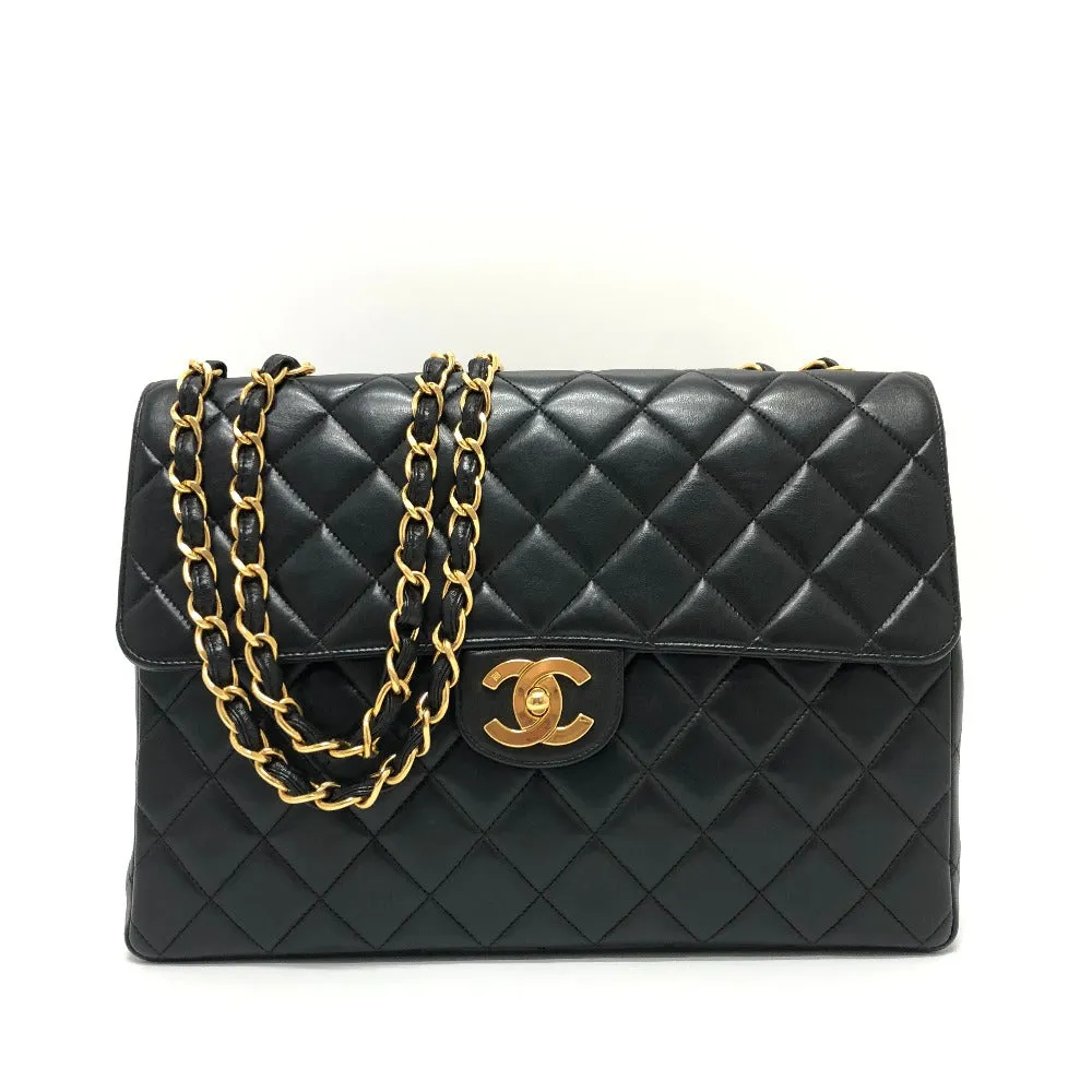 CHANEL Shoulder Bag lambskin black Matrasse 30 Women Used