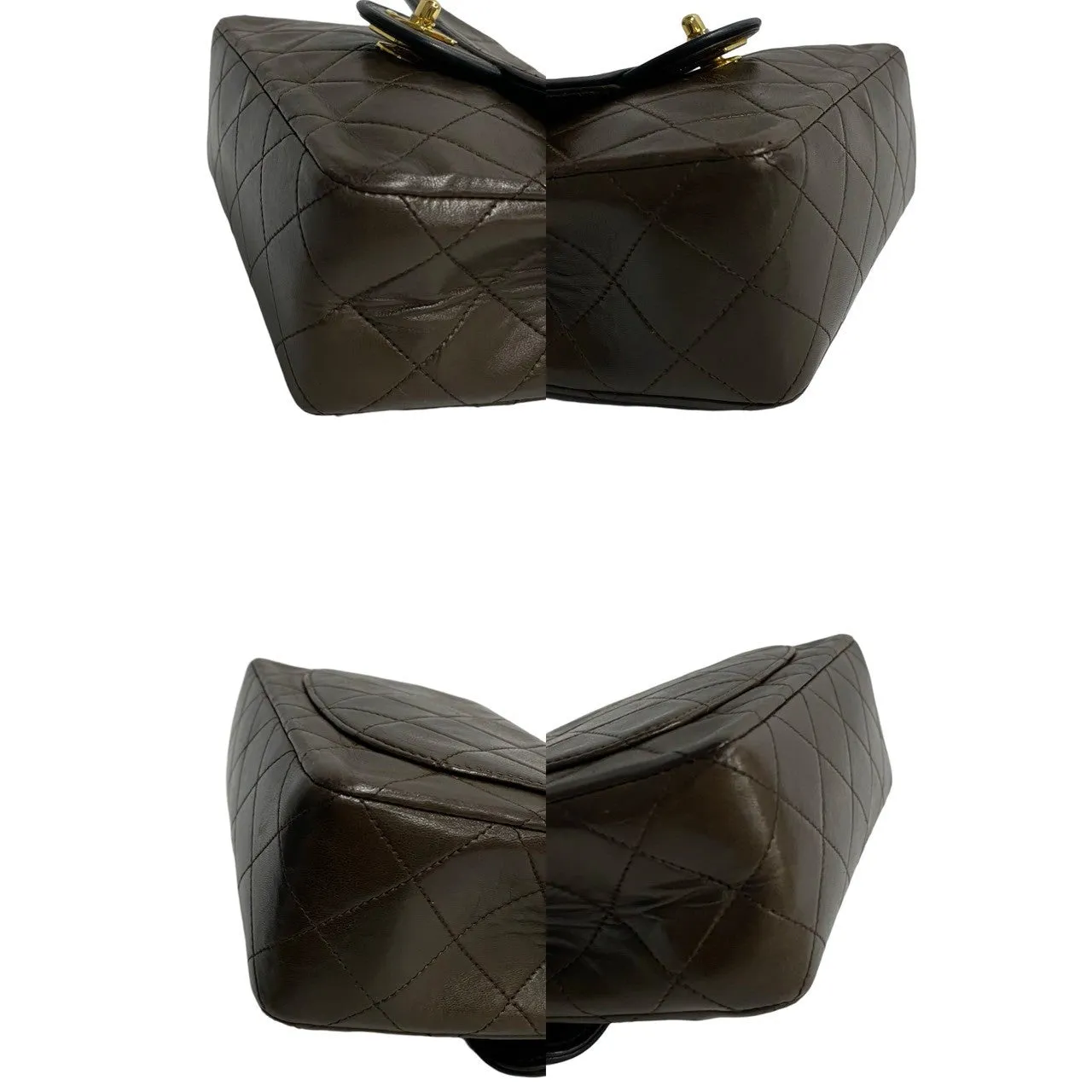 CHANEL Shoulder Bag lambskin Brown COCO Mark Matrasse Women Used