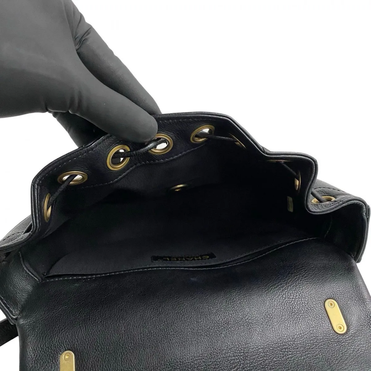 CHANEL Shoulder Bag leather black COCO Mark Women Used