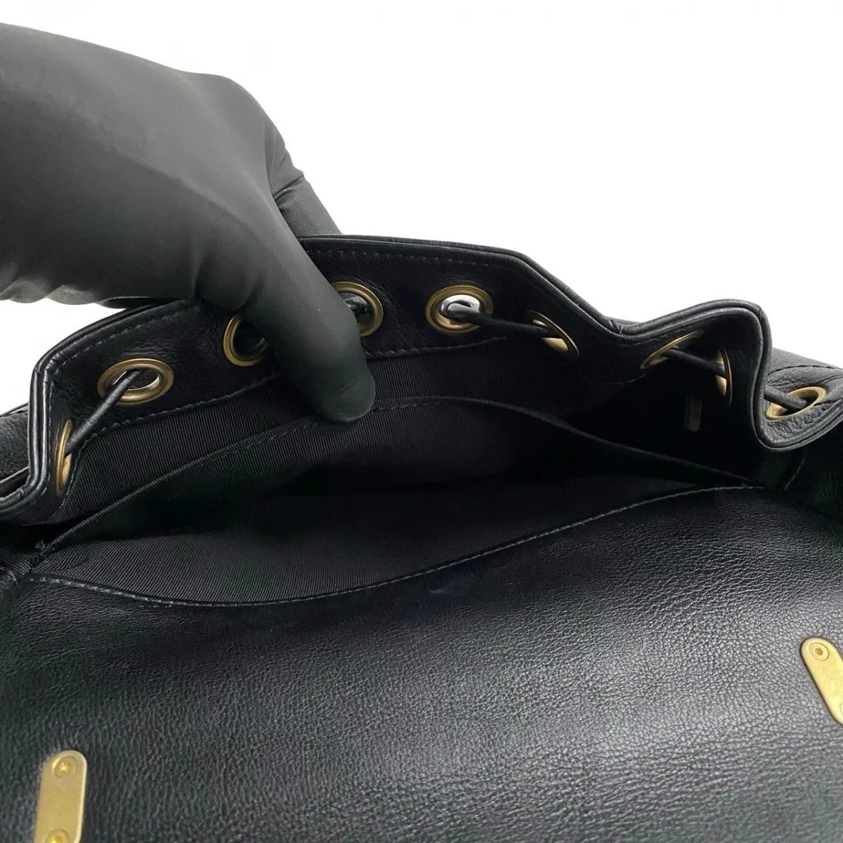 CHANEL Shoulder Bag leather black COCO Mark Women Used