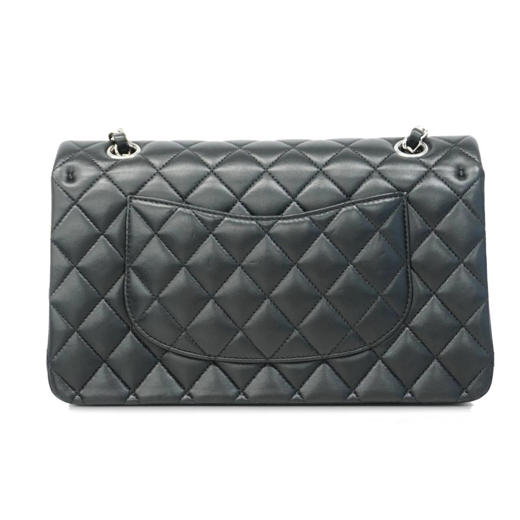 Chanel Shoulder Bag Matelasse W Flap Chain Lambskin Black Women's