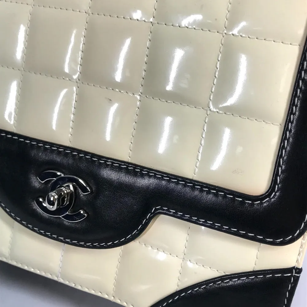 CHANEL Shoulder Bag Patent leather white COCO Mark CC Chocolate bar Women Used