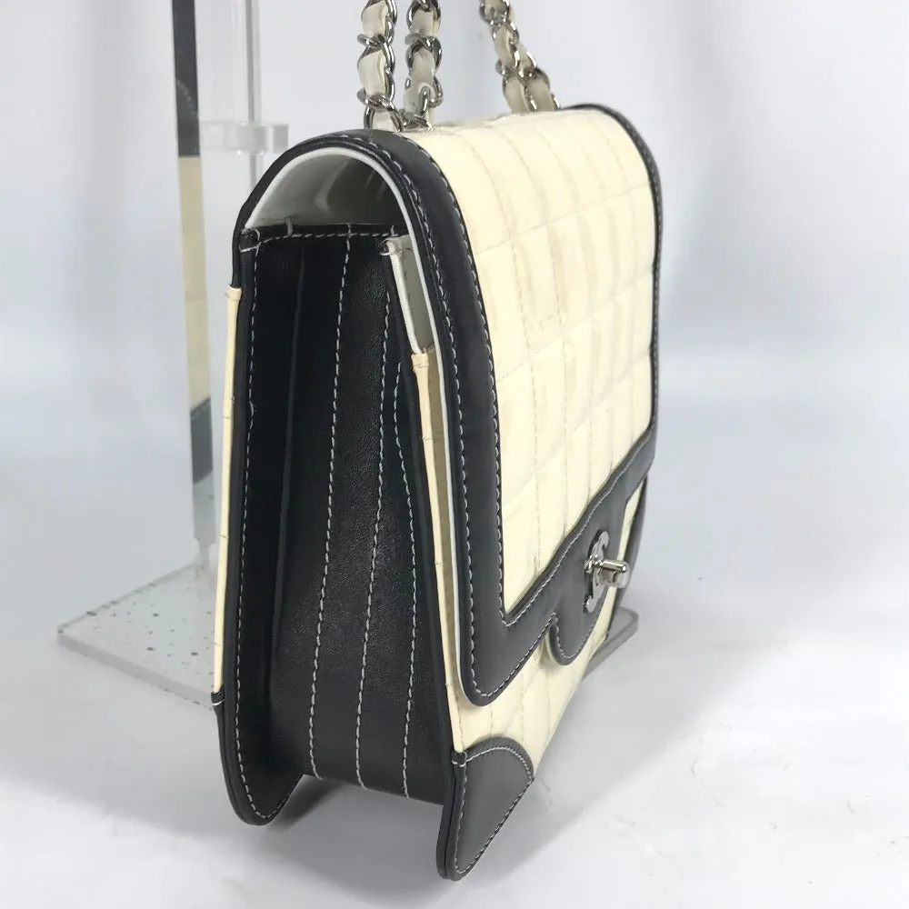 CHANEL Shoulder Bag Patent leather white COCO Mark CC Chocolate bar Women Used