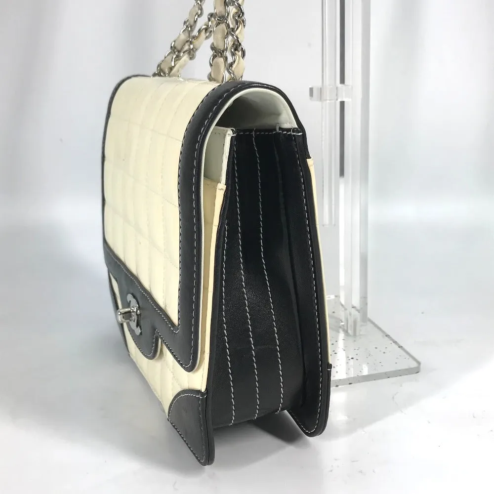 CHANEL Shoulder Bag Patent leather white COCO Mark CC Chocolate bar Women Used