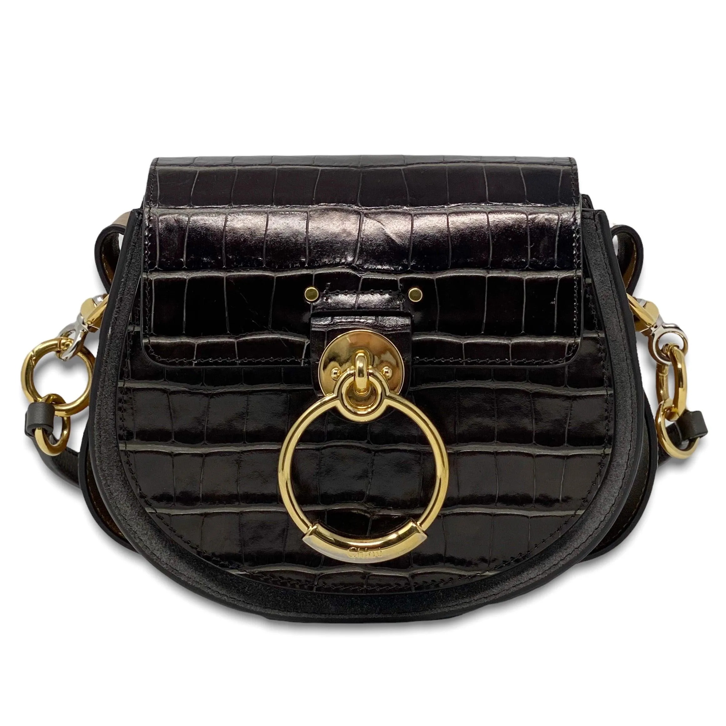 Chlo?? Chocolate Croc Small Tess Bag