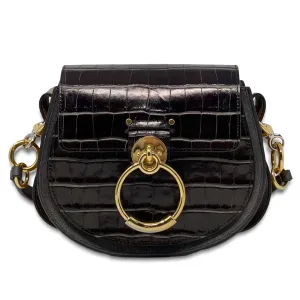 Chlo?? Chocolate Croc Small Tess Bag