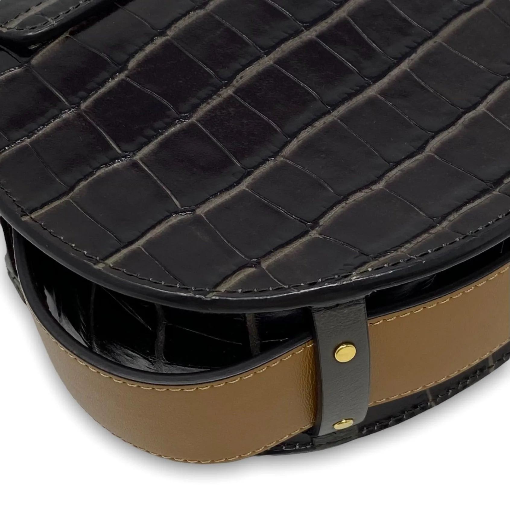 Chlo?? Chocolate Croc Small Tess Bag