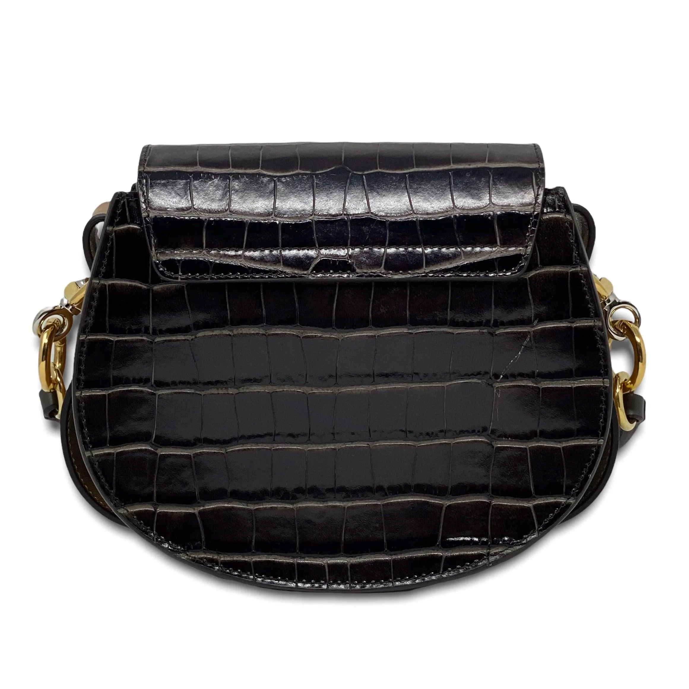 Chlo?? Chocolate Croc Small Tess Bag