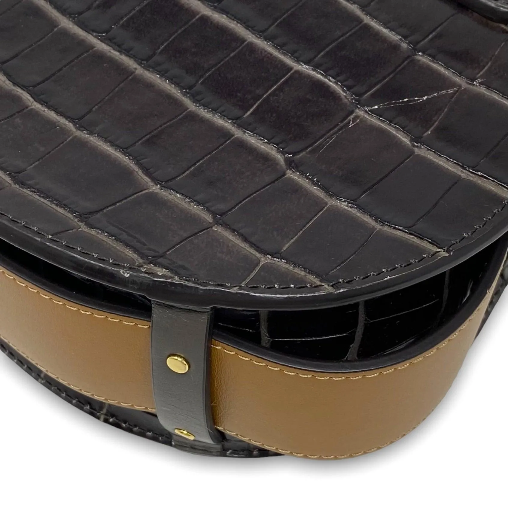 Chlo?? Chocolate Croc Small Tess Bag