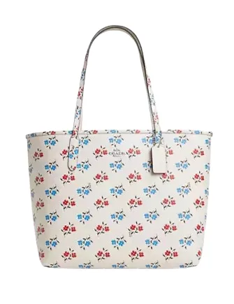 Coach City Tote Bag With Floral Print