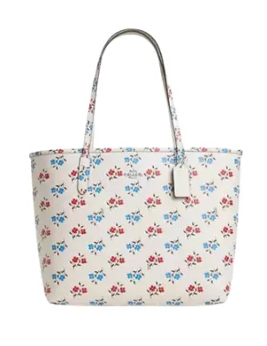 Coach City Tote Bag With Floral Print