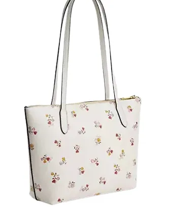 Coach Fiona Zip Tote Bag With Heart Print
