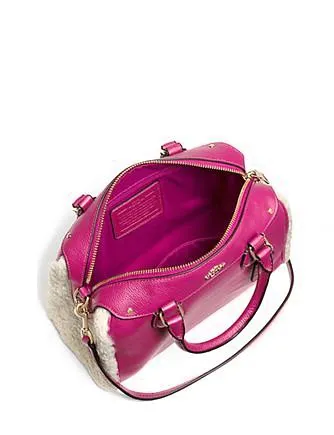 Coach Mini Bennett Satchel in Shearling and Leather